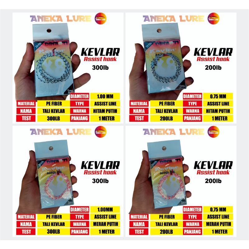 benang Kevlar/ Assist Line untuk Assist hook 200lb, 300lb