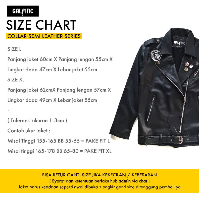 GALFINC LEATHER JAKET KULIT PRIA / COLLAR BIKER SCRAMBLER EDITION-5