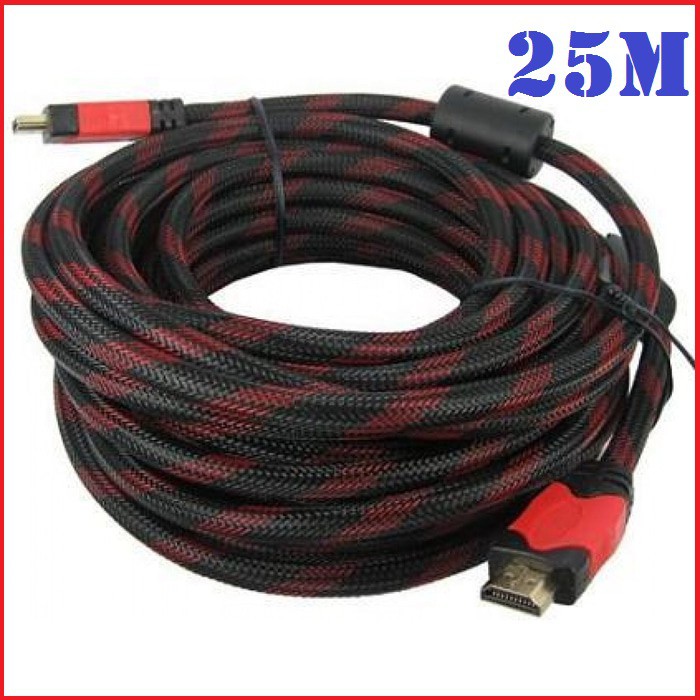 KABEL HDMI 25M SERAT JARING HDMI TO HDMI 25 m 1080P V1.4 3D