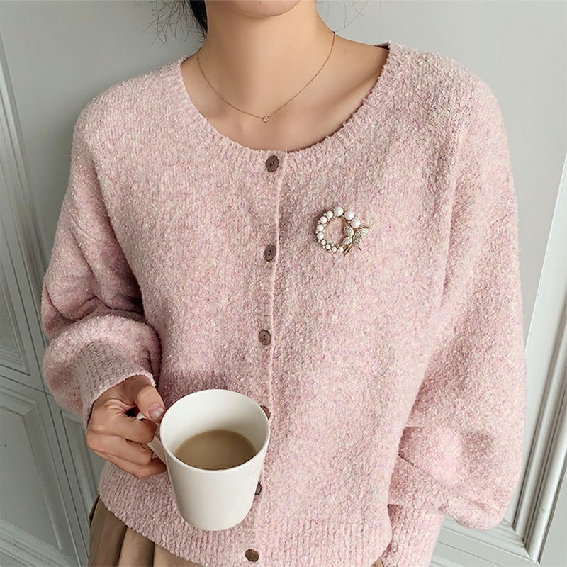 COD❤️Bros Bentuk Korea Kupu-Kupu Bulat Aksen Mutiara Untuk Aksesoris Pakaian Cosplay Fashion Murah Impor Bros Jilbab Aksesoris Kerudung Mewah Premium