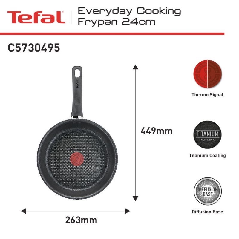 Tefal Essentials Cooking Deep Frypan 20cm 24cm Panci Wajan Anti Lengket