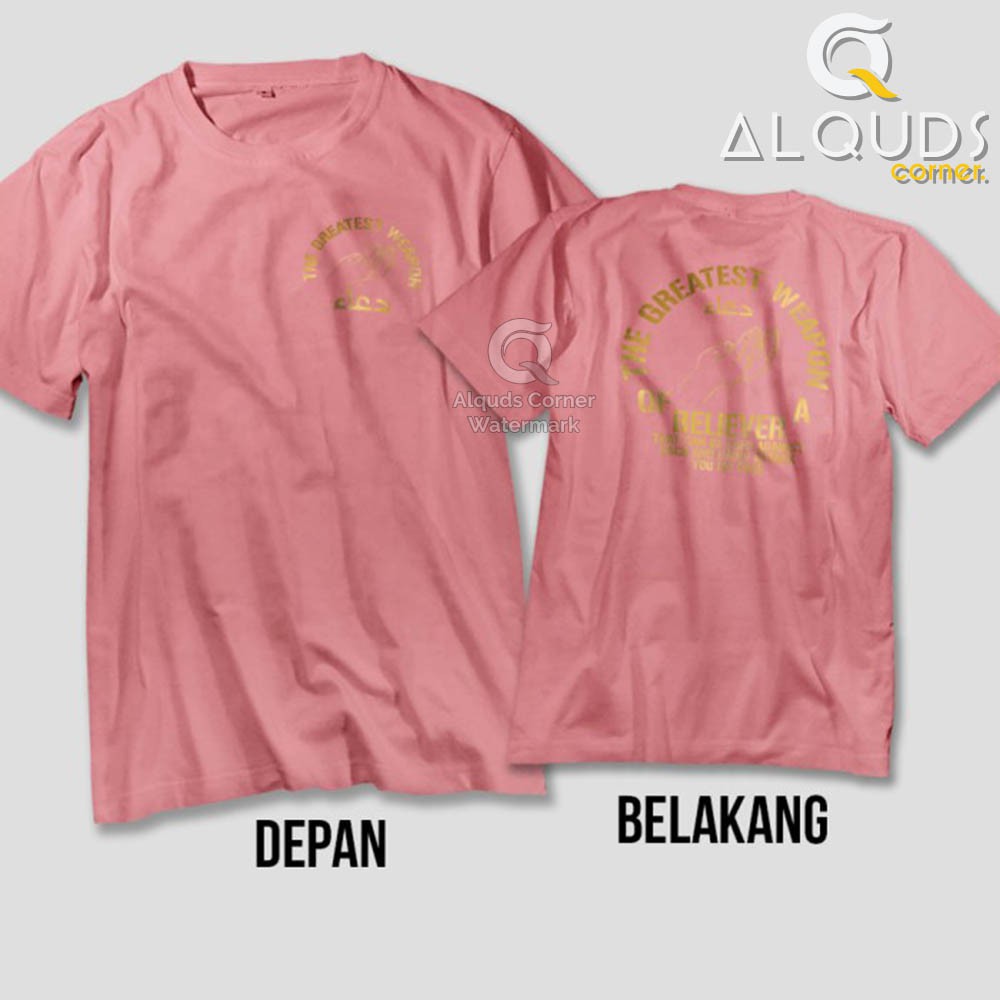 Kaos Santri Muslim Premium DOA GREATEST WEAPON / Baju Distro Dakwah Islami Sahabat Nabi / 3490-6