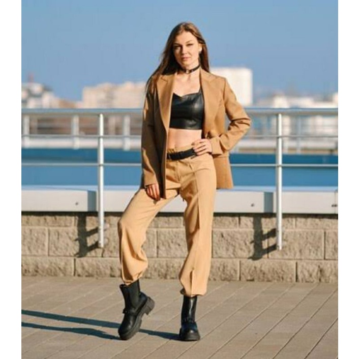 tanktop kulit/ Leather crop popular 21