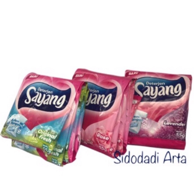 Detergen Bubuk Sayang - Kemasan 1.Renteng (6.Pcs x 55gr)