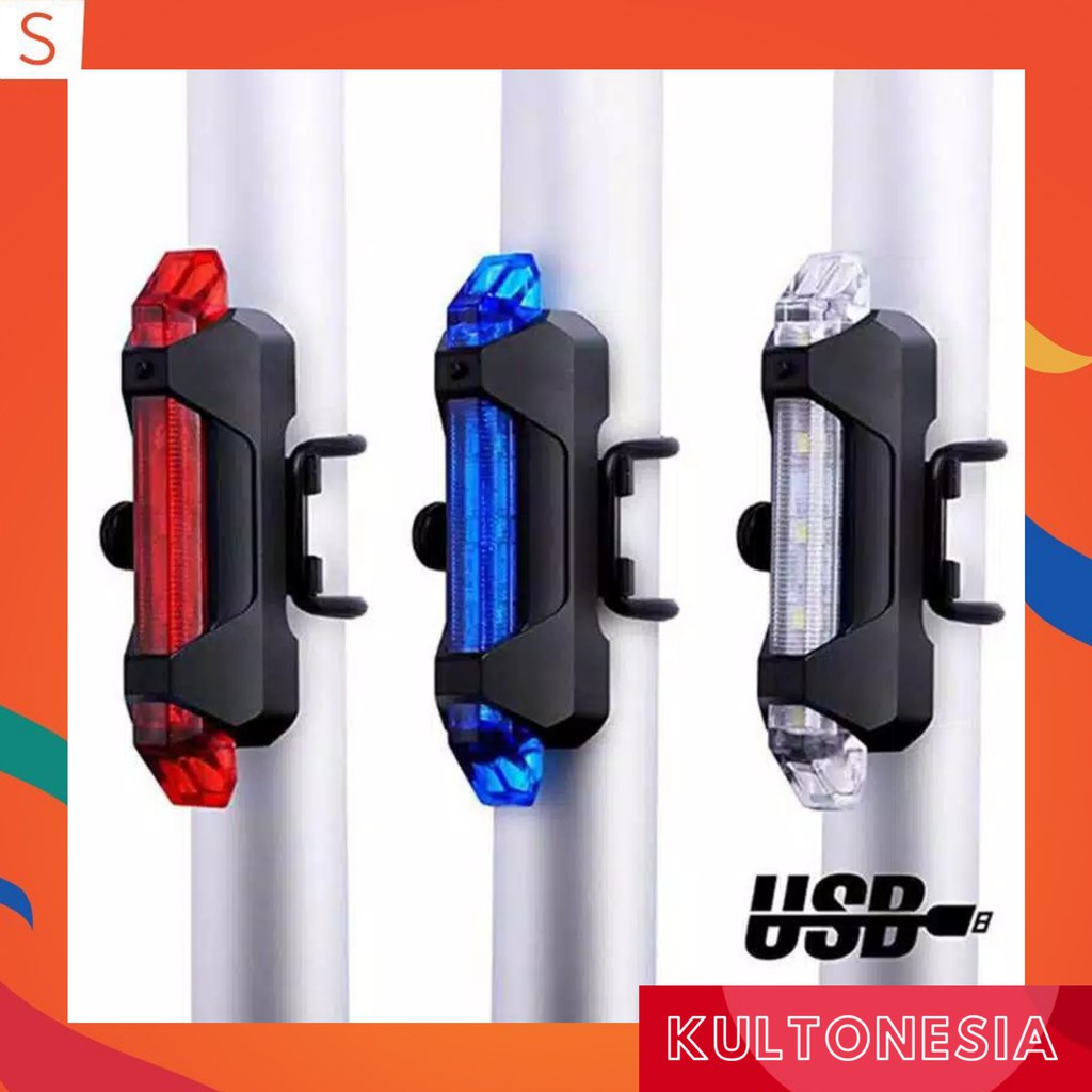 Lampu Sepeda 5 LED Taillight Rechargeable - Bike Lamp DC-918 lampu belakang sepeda