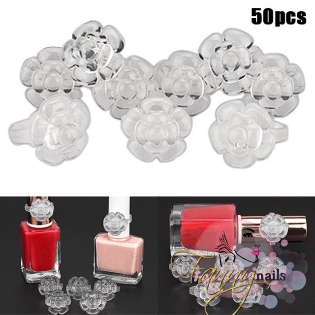 50pcs Nail ring display color chart gel nail polish / cincin bunga rose display color warna kutek