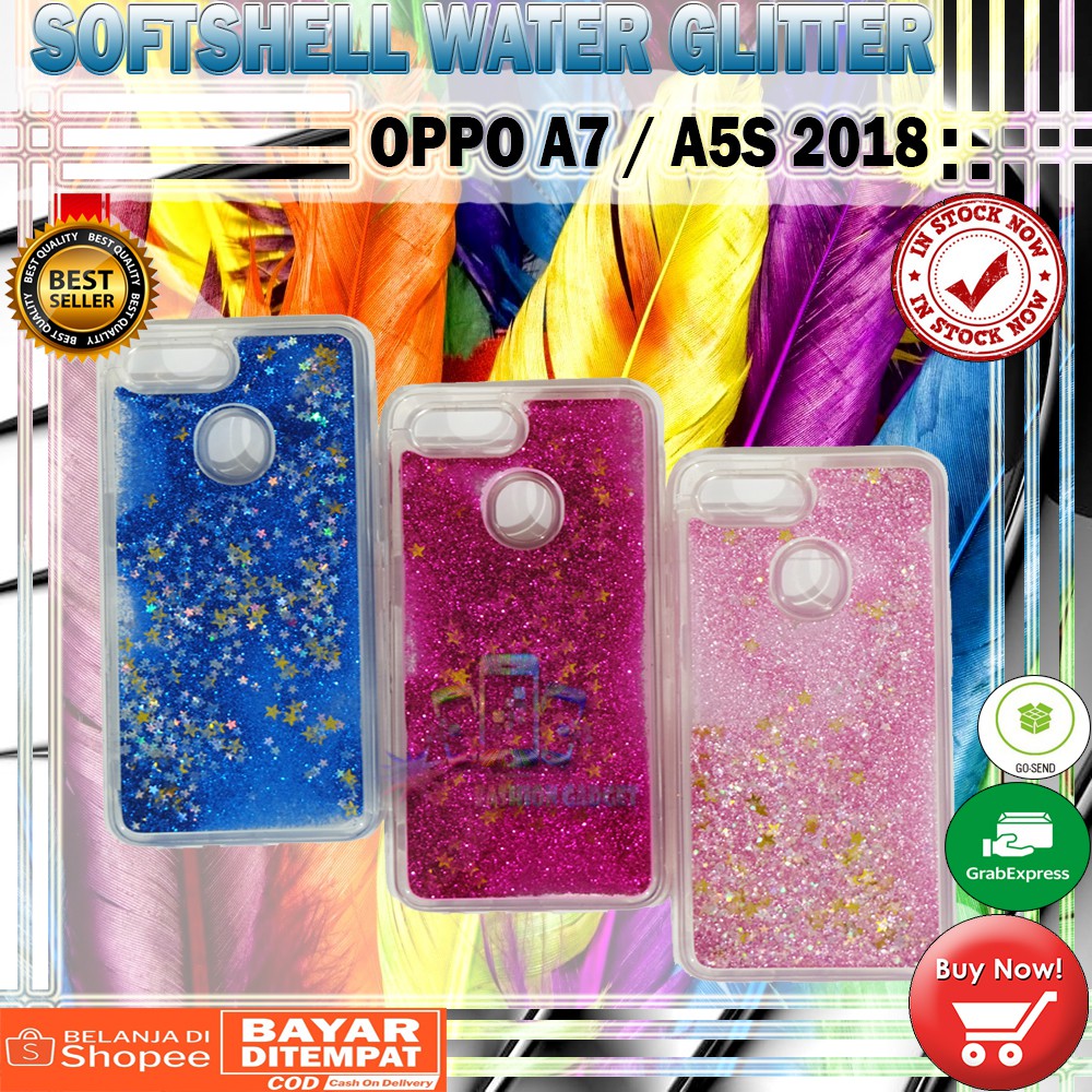 Silikon Oppo A7 2018 A5S KASING OPPO A37 NEO 9 XIAOMI REDMI 4X Water Glitter Casing KESING SOFT CASE