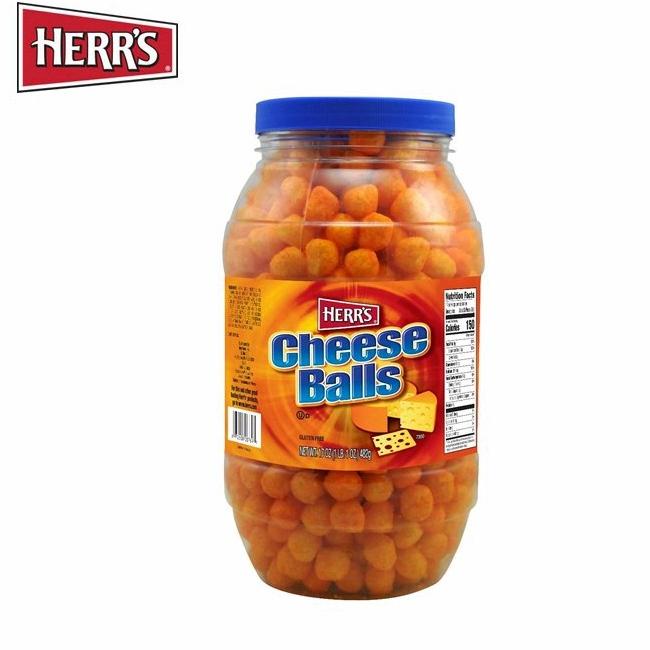 

Produk Terbaik] HERR'S Cheese Balls Barrel 17 oz ( 482 gr ) snack rasa keju import USA