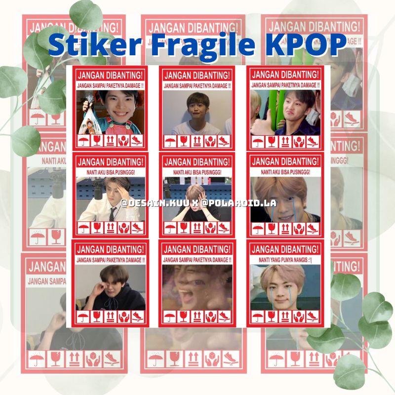 STIKER FRAGILE KOREA LUCU | STIKER KPOP | STIKER JANGAN DIBANTING MURAH