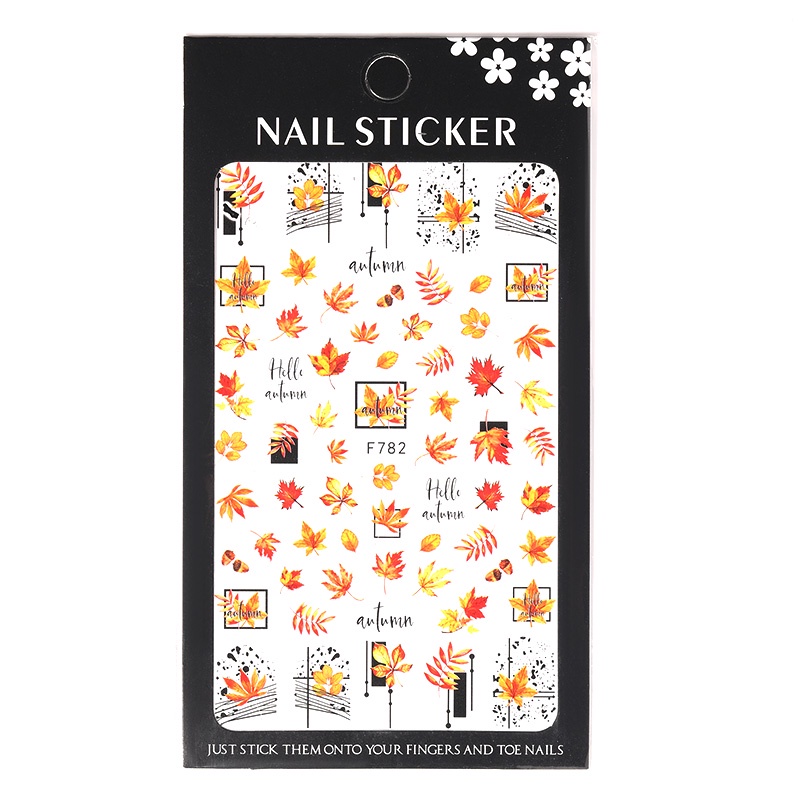 1pc Stiker Kuku 3d Motif Daun Hijau Geometri Untuk Dekorasi Nail Art