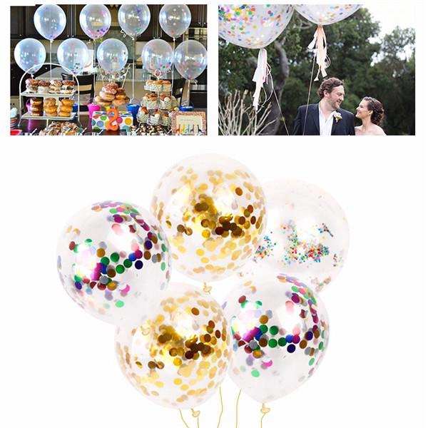 10 Pcs/set Glitter Warna-Warni Confetti Balon Lateks Dekorasi Pesta Ulang Tahun Baby Shower Balon Udara Pernikahan Romantis Payet Balon Mainan Anak