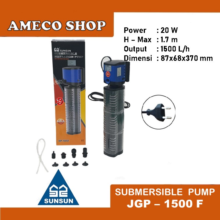 SUNSUN JQP 1500F Submersible Water Pump Pompa Air Celup Kolam Aquarium