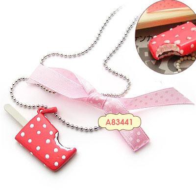 LRC Kalung Airmail Red Delicious Ice Cream Bow Alloy Chains