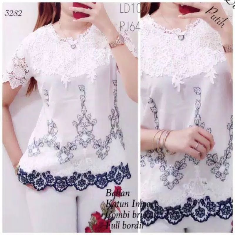 Atasan Blouse Import Bordir Junita