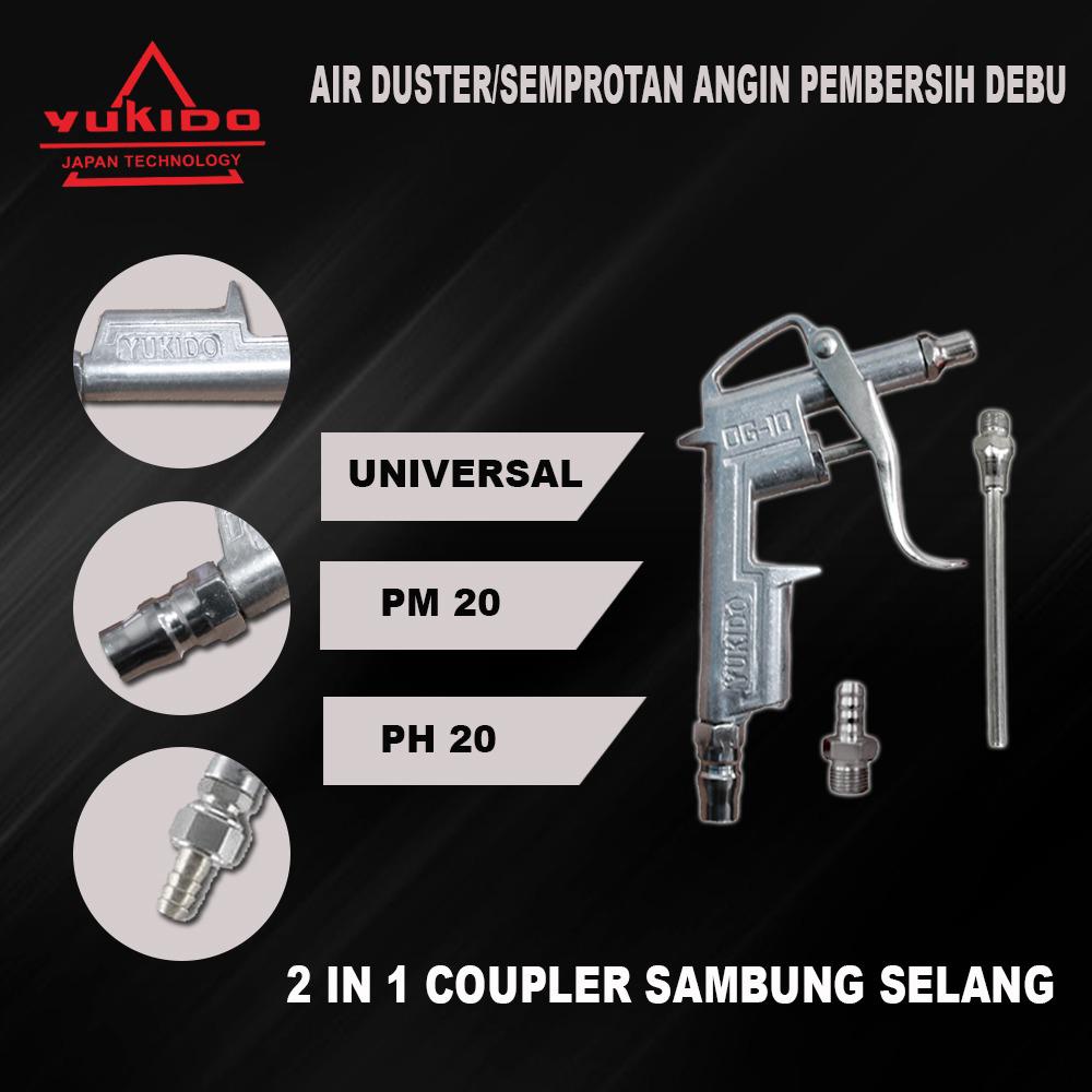 HEMAT GAN !! YUKIDO Set Air chuck Pengisi Angin Ban Plus Selang Angin Spiral/Recoil Hose Spiral air chuck air duster paket tambal ban