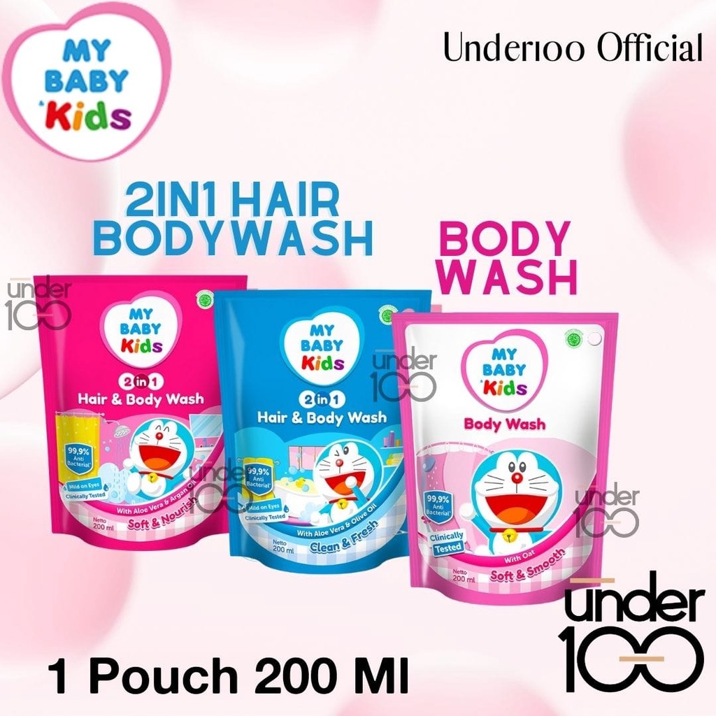 ❤ Under100 ❤ MY BABY KIDS Body Wash Soft &amp; Smooth | 2in1 Hair Body Wash Soft Nourish | Clean Fresh Refill | 200ml | Sabun Mandi Bayi | BPOM