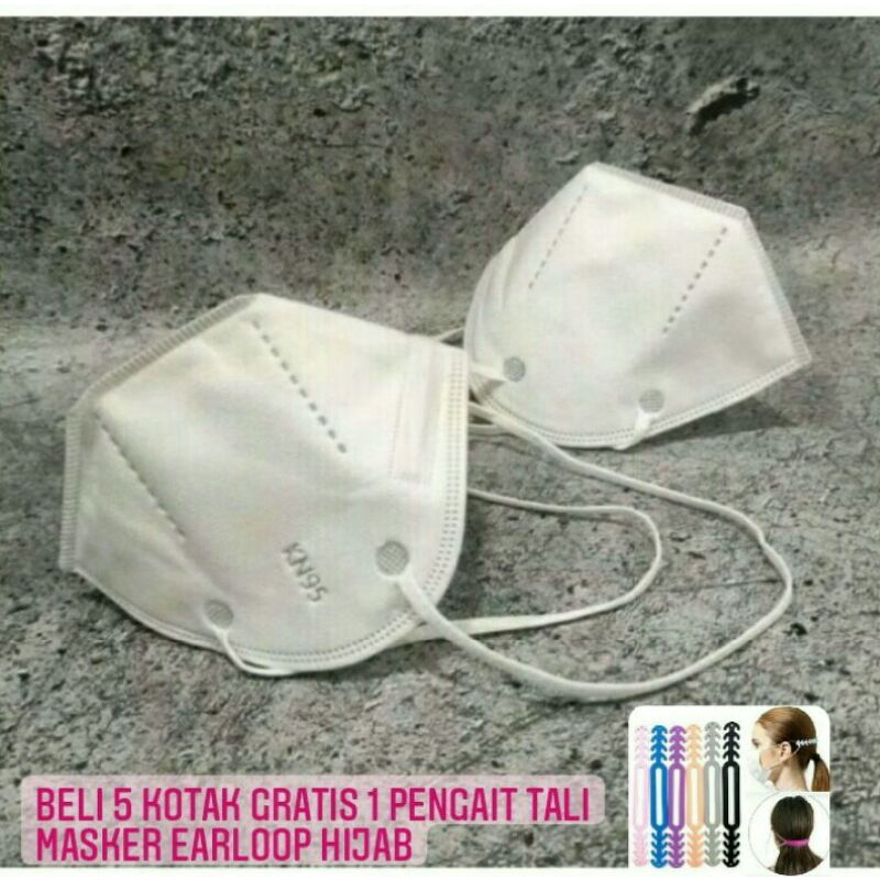 Masker KN95 Hijab merk Fiche 5ply isi 10 pcs Murah Headloop