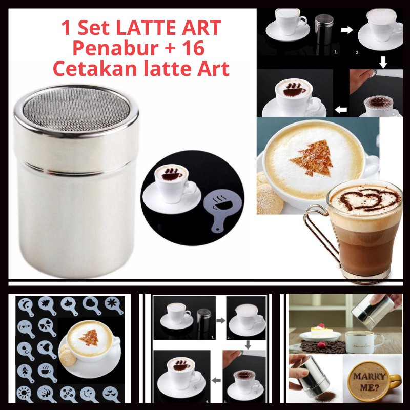 Peralatan Kopi Cetakan Busa Foam Kopi Latte Art Penabur Bubuk Stensil