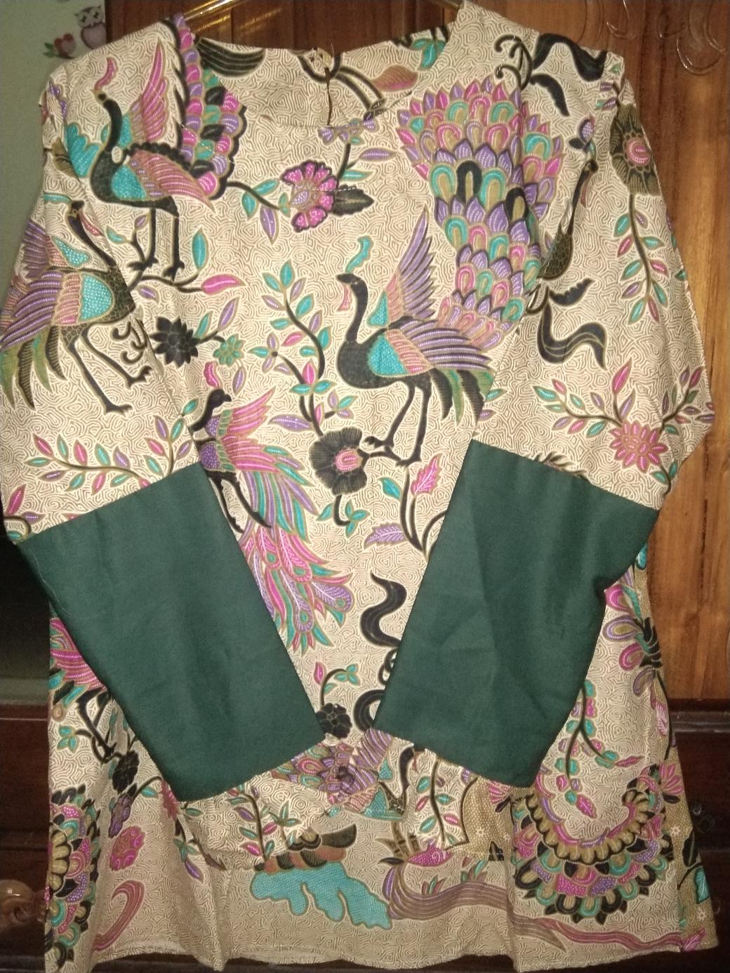 Dt Collection -atasan Blouse Batik  Cewek Tenun Sarimbit Motif Merak