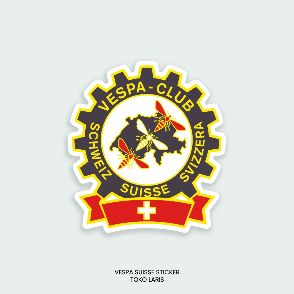 Sticker Vespa Club Suisse Untuk Sticker Motor, Laptop, Tumblr, Helm, Case