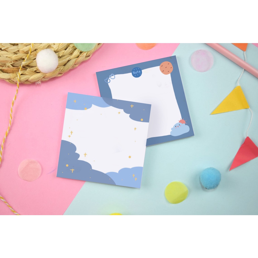 

[cruell] memo pad motif blue space seri 1 ukura 7x7 cm isi 40 lembar (004)