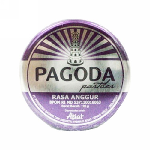 PAGODA PASTILLES Permen 20 GR Rasa Mint Anggur Lemon Stroberi Apel Jeruk 10 GR - Melegakan Tenggorokan Pastiles