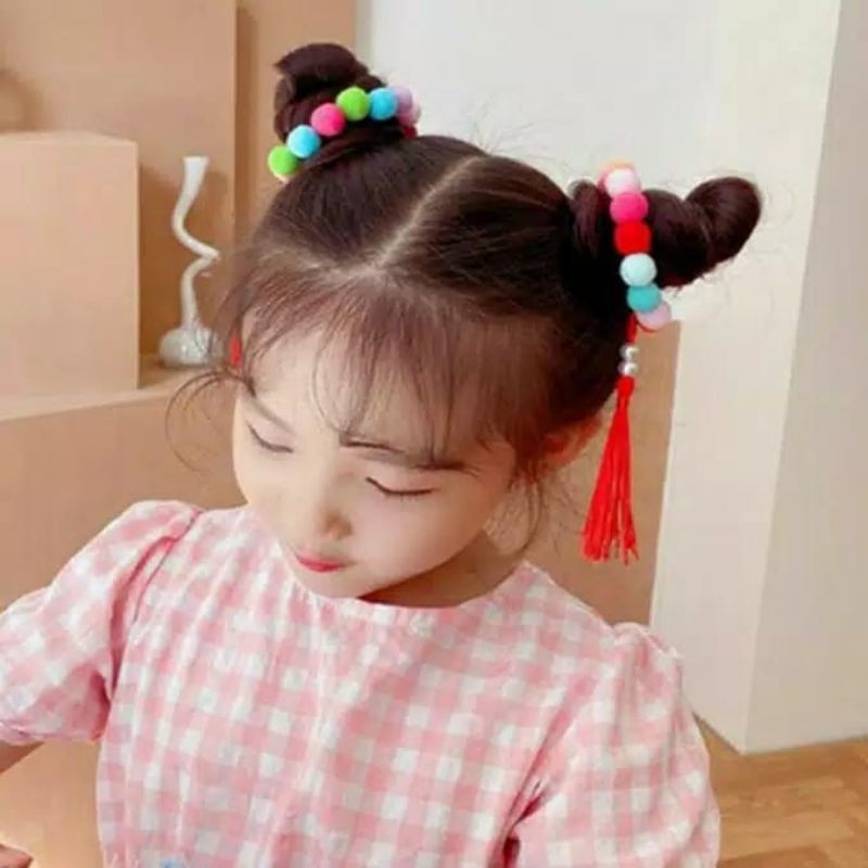 mrcaisen COD KUNCIRAN JEPITAN POM WIG ANAK IMLEK MERAH SINCIA RUMBAI