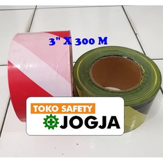 Police Line safety  line 3Inch x 300 Meter Hitam  Kuning  