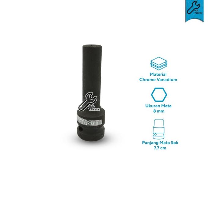 """] Impact Socket / Mata Kunci Sok Panjang Impact 1/2 [HONG TU]