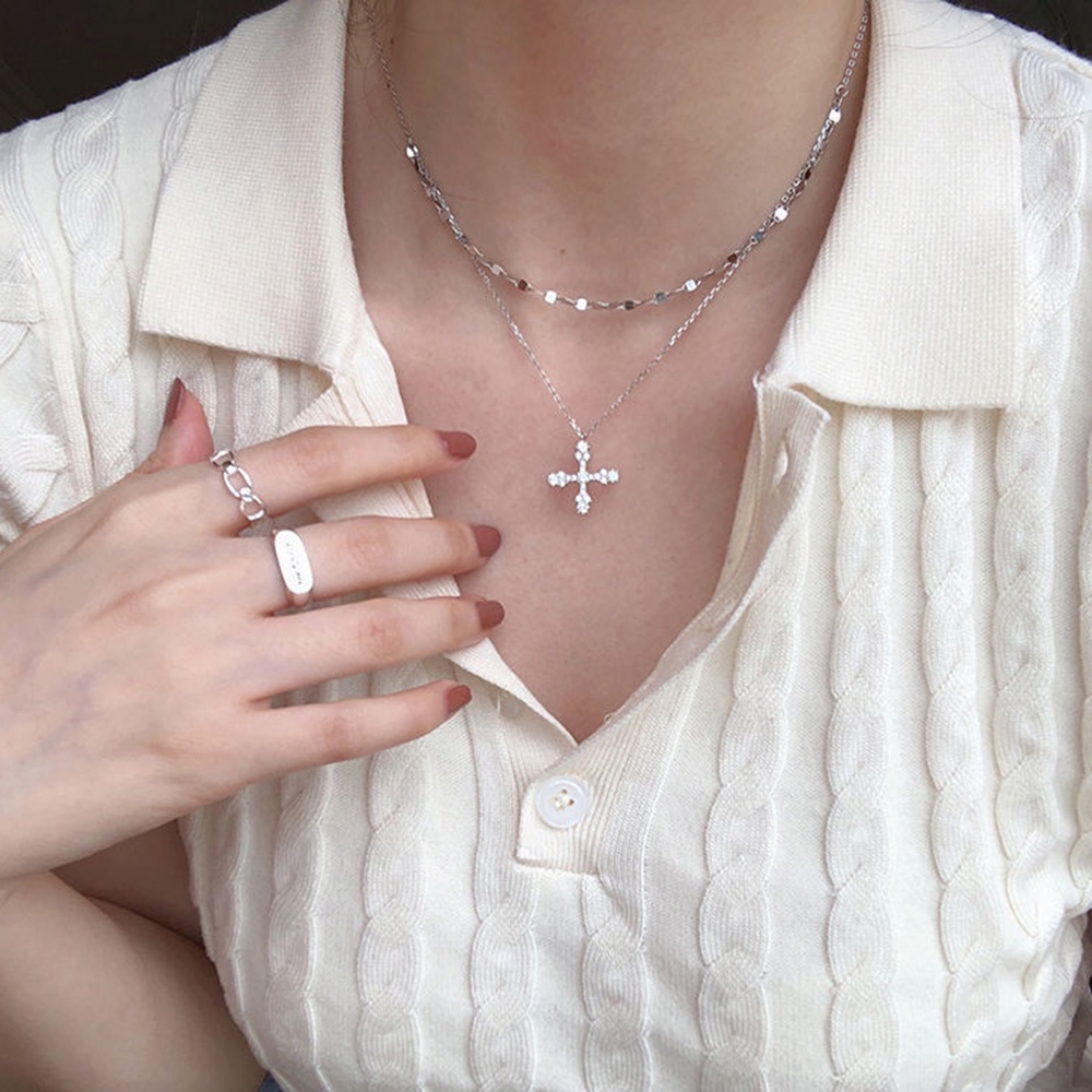 【COD Tangding】Kalung Rantai Klavikula Model Lapis Ganda Untuk Wanita