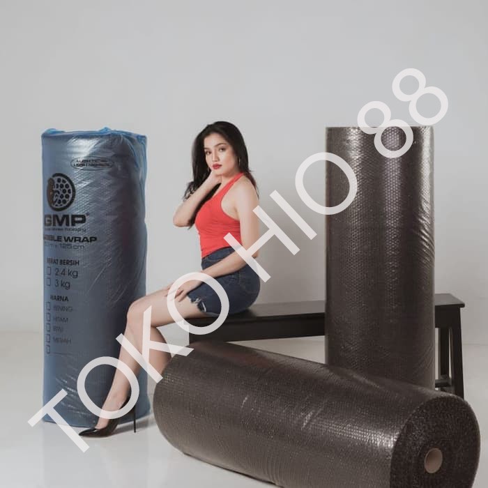 Bubble Wrap Black Bubblewrap Hitam 50m x 125cm GMP Tebal Berkualitas Plastik Gelembung Pelindung OK