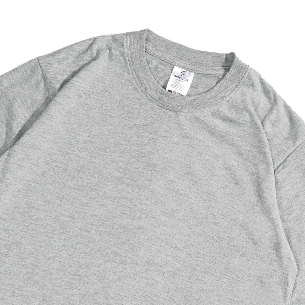 Sipolos Kaos Polos Pria Wanita Lengan Pendek Cotton Twotone Regular Fit-Misty Grey