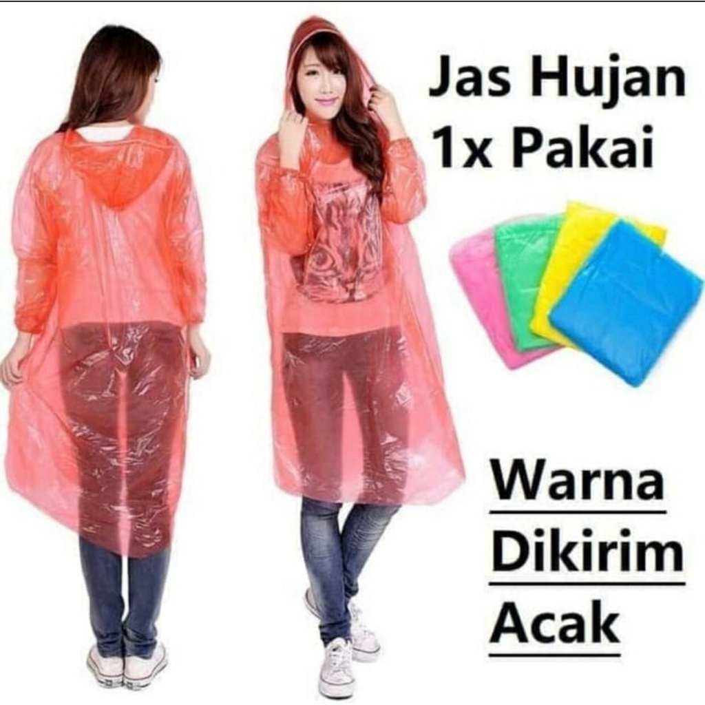 JAS HUJAN PLASTIK / JAS HUJAN TRANSPARAN / JAS HUJAN 1 KALI PAKAI - BD