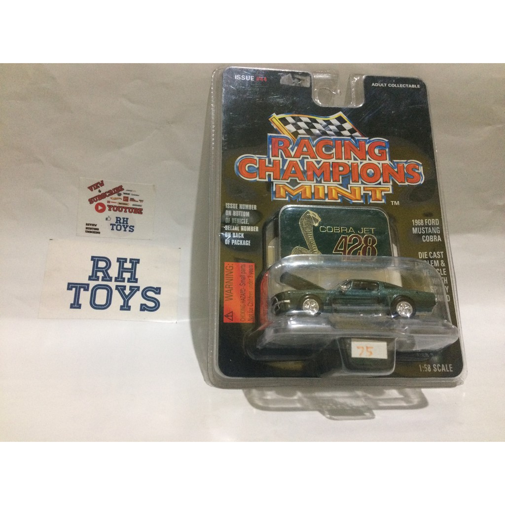 Racing Champions 1968 Ford Mustang Cobra open kap ban karet
