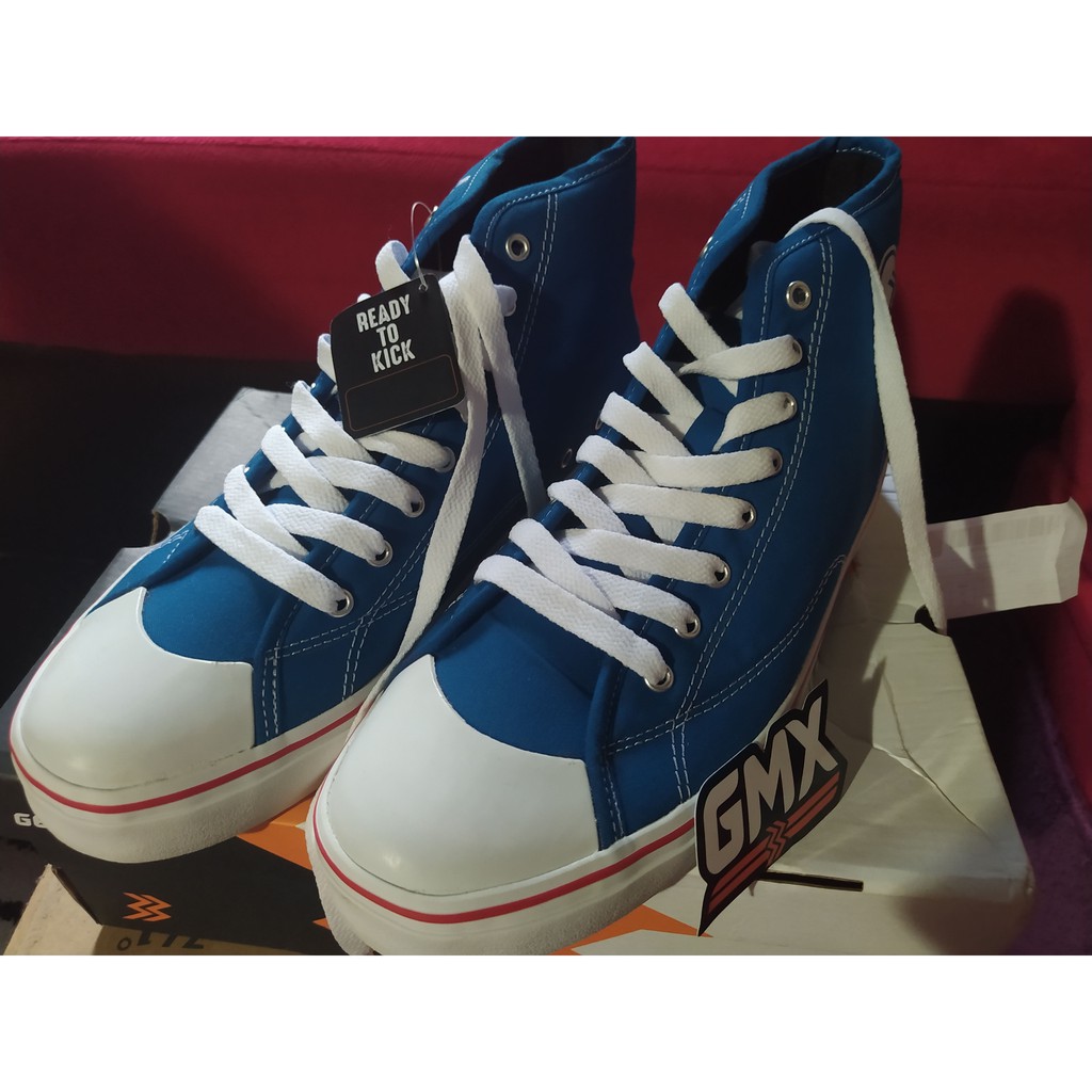 geoff max timeless HI Blue red sneakers unisex original atau uang kembali