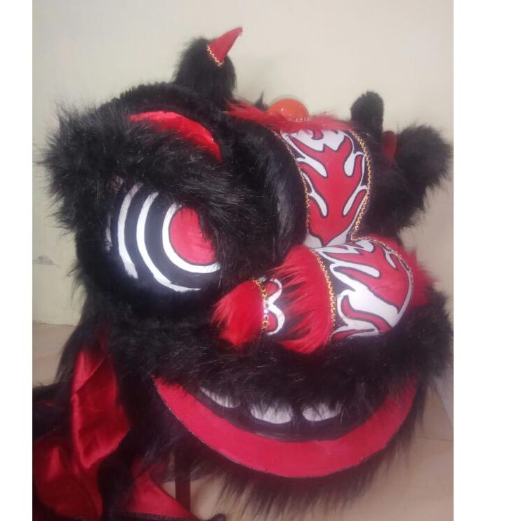 (BEST SELLER) Barongsai dewasa (60x50x45 cm), kelopak berkedip, mata nyala, jubah 1,5 meter