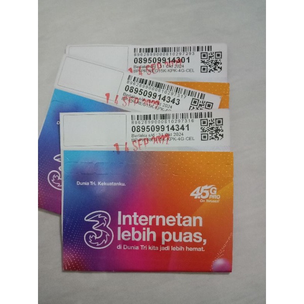 Perdana Tri 4,5G Kosong Untuk Jual Kembali Konter