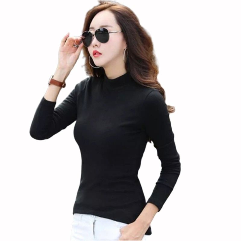 Kaos Leher Tinggi Gaya Korea Lengan Panjang - JktMfashion Nori