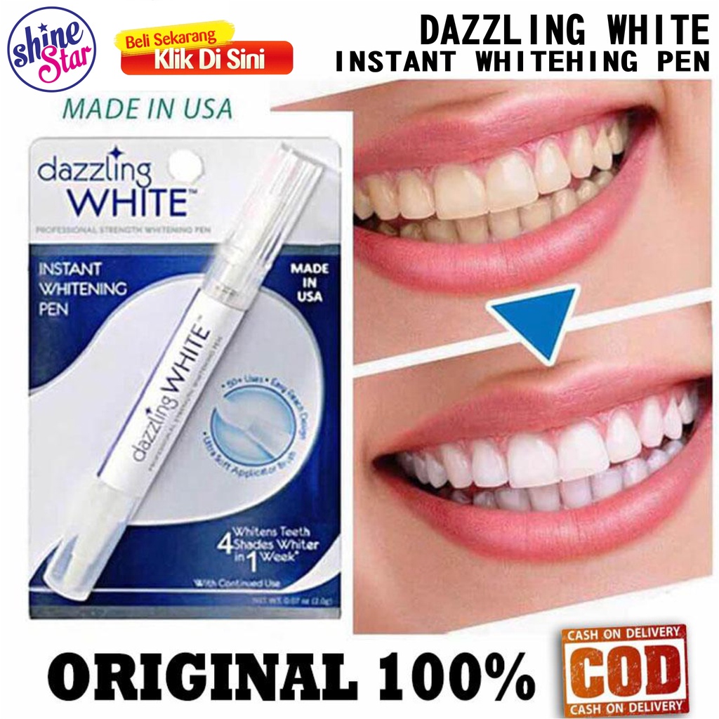 SHINE STAR - Dazzling White Pen Original - Pemutih Gigi Kuning Permanen / Pemutih Gigi Dazzling White Instant Teeth Whitening Gel Pen