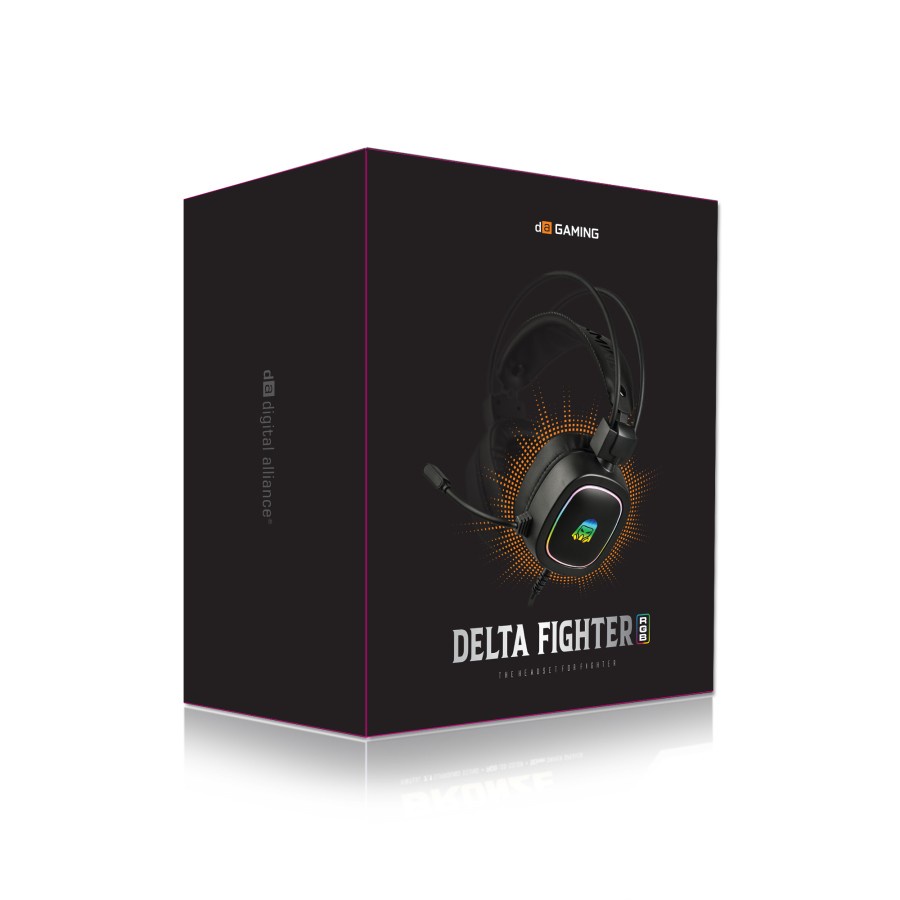 Digital Alliance Headset Gaming Delta Fighter RGB Virtual Surround Sound 7.1 - Black