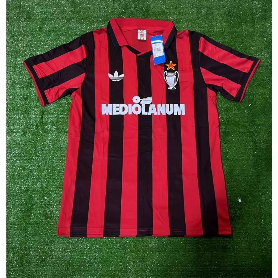 JERSEY BOLA RETRO MILAN HOME 1990-1991 GRADE ORI