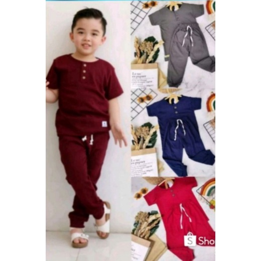 Set setelan anak kiano panjang usia 1-5 tahun baju anak setelan joger kiano