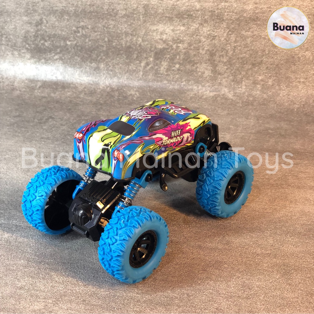 DIECAST OFF ROAD STUNT VEHICLE MAINAN MOBIL MOBILAN ANAK PULL BACK DIE CAST TRUCK