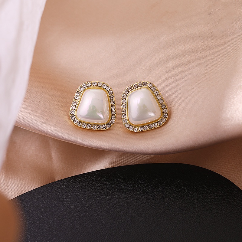 Korea Baroque vintage mutiara Mabe anting-anting wanita anting-925 perak anting-anting anting-anting