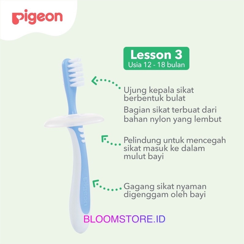 [LESSON 3] PIGEON Baby Training Tooth Brush Toothbrush Lesson Tahap 3 Tiga Sikat Gigi Bayi Anak Set Promo Murah Termurah