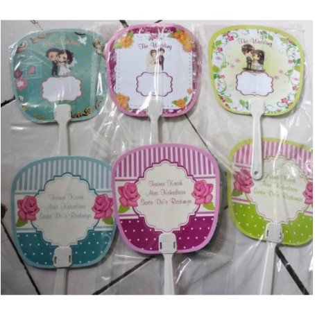 SOUVENIR PERNIKAHAN KIPAS WEDDING KEMAS PLASTIK