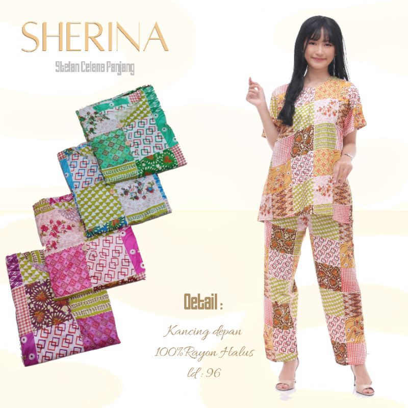 Babydoll  Setelan Celana Panjang lengan pendek Sherina Standar Remaja rayon set Murah kekinian