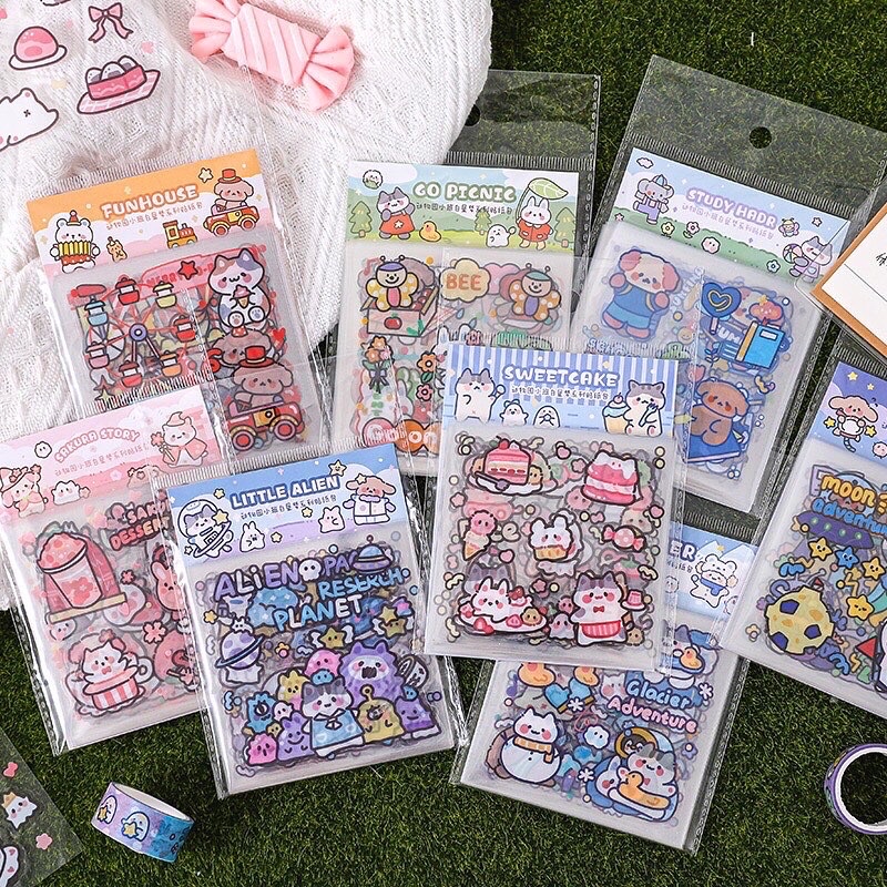 25 LEMBAR STIKER LUCU ANTI AIR DEKORASI BOTOL AIR MINUM AESTHETIC DECO JURNAL BUJO PLANNER BUKU CATA