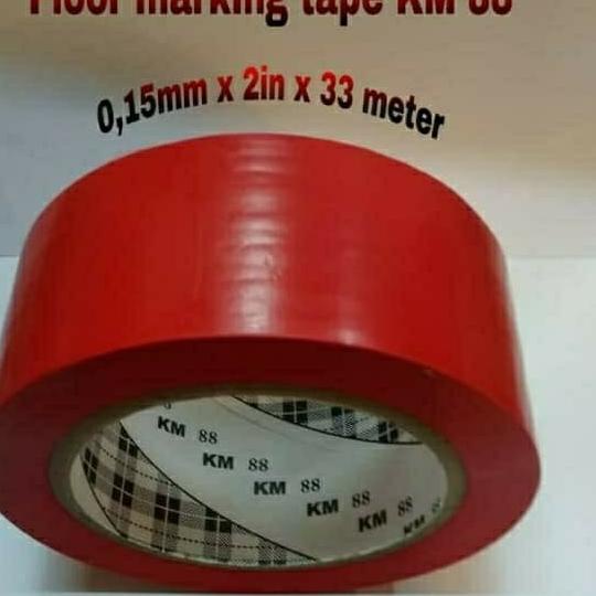 

✿ Lakban Lantai Bahan Vinil KM tape Merah 2 in x 33 mtr ➻