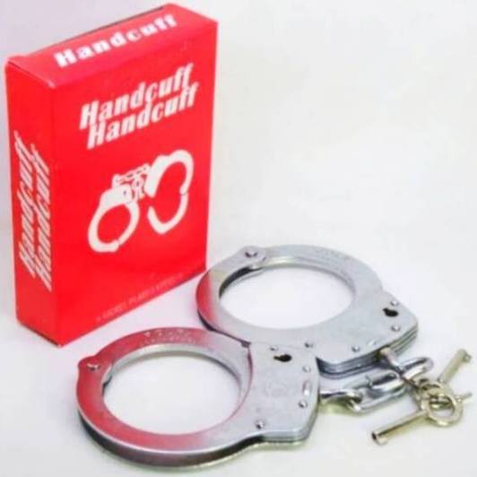 HandCuff Borgol Tangan - BORGOL Polisi Satpam Security Double Lock Key Original